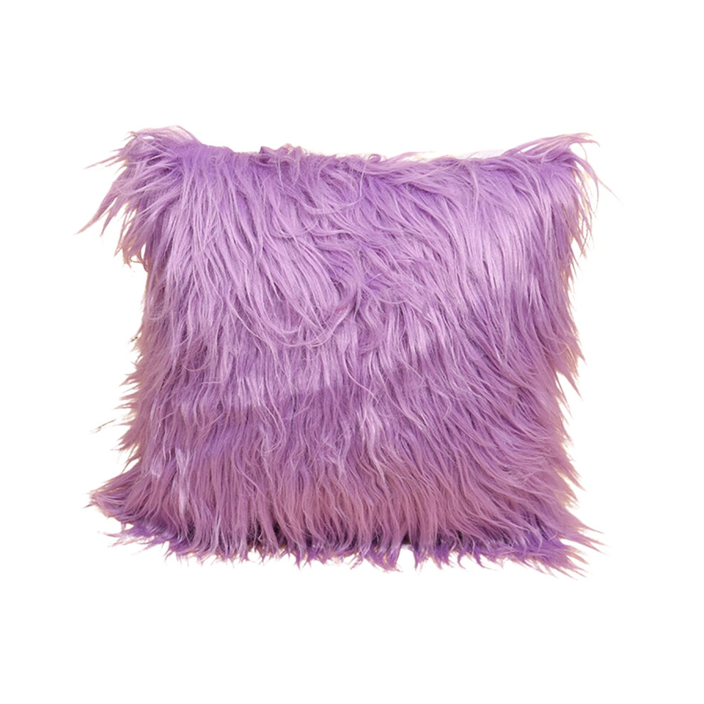 Couch Pillows Grey and Purple Fuzzy Throw Pillow One Size