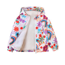 Manteau d'hiver à capuche pour tout-petit, imprimé dessin animé, 3-4 ans