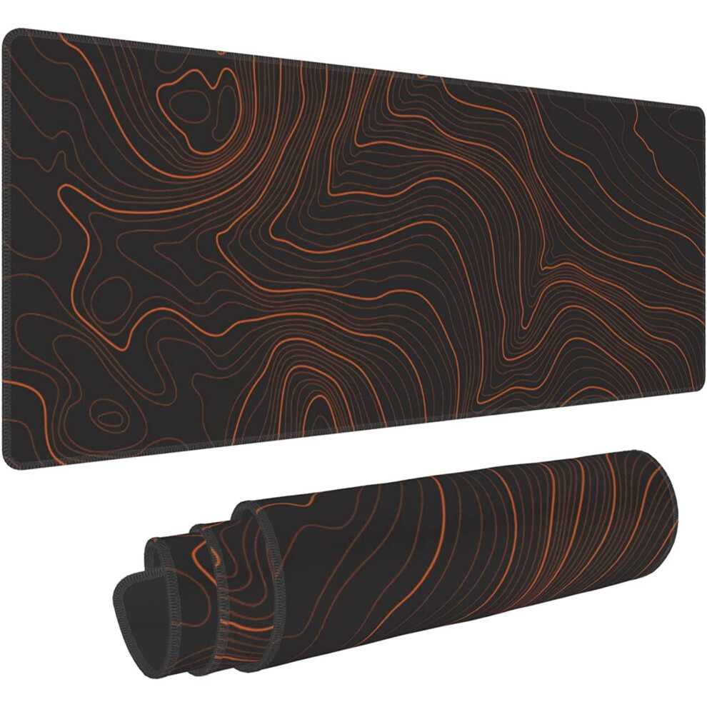 Topographic Gaming Mouse Pad Non-Slip 31.5X12 In Orange 959110260814