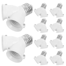 E27-es foglalat elosztó adapter fehér műanyag fém 10 db