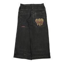 Pantalon en jean délavé jaune style années 2000 pour homme, taille XXL