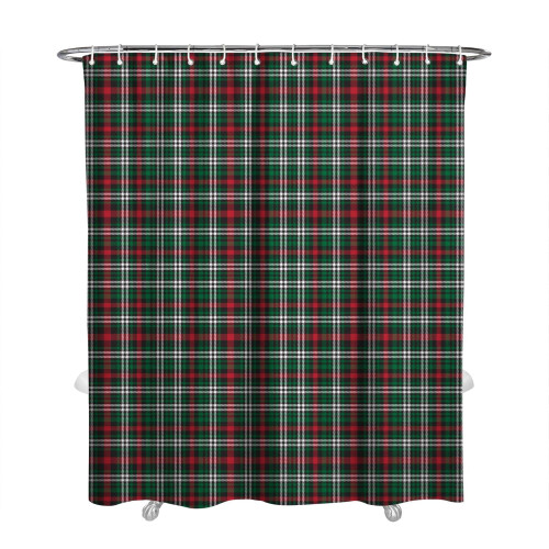 Abstract Plaid Shower Curtain Waterproof Machine Washable