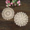 Crochet Cotton Lace Placemats 7 Inch 4-Pack Beige White 1