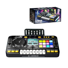 DJ controller with party lights, decks, mixer, audio