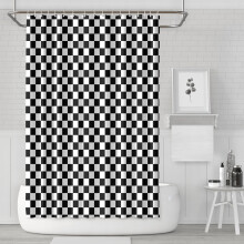 Rustic Plaid Shower Curtain Waterproof Machine Washable