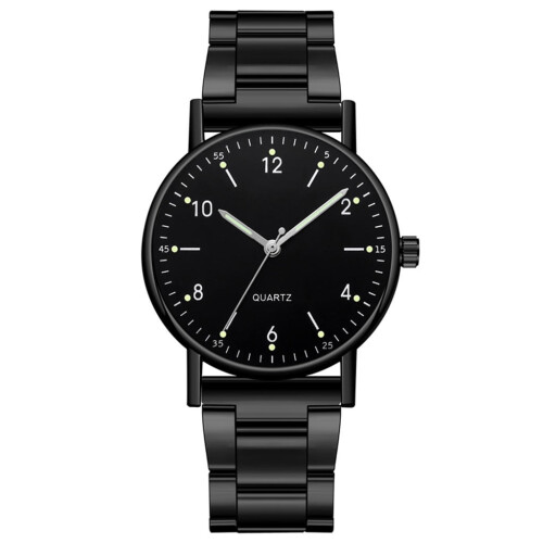 Women's quartz watch luminous dial 38mm leather band