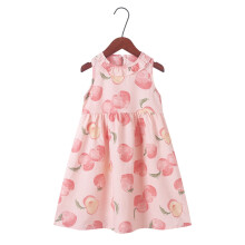 Mädchen Sommerkleid Rosa Rüschen Kurzarm Rundhals