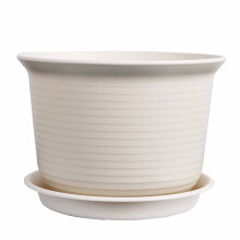 Pot de fleurs d'intérieur en plastique avec trou de drainage et soucoupe, 30 cm (12 pouces)