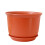 Vaso de plástico para interiores com furo de drenagem e bandeja. 1