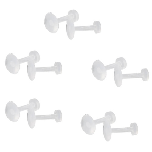 Set van 10 transparante, flexibele piercingsieraden.