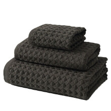 Ensemble de 3 serviettes de bain gaufrées en coton