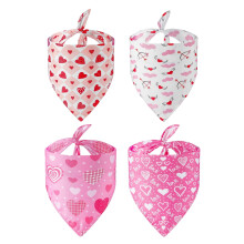 Bandanas para Cães - Pacote com 4 - Lenço Triangular para o Dia dos Namorados (65x45x45cm)