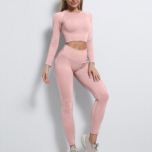 Naadloze yogasets voor dames met leggings met hoge taille en