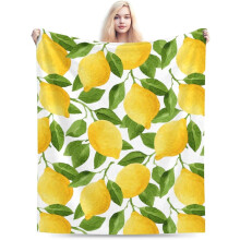 Lemon Throw Blanket Soft Warm 80"x60"