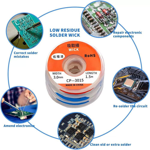 Desoldering Wire Braid 1mm Diameter 25mm 35mm