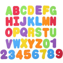 Conjunto de 36 peças de letras e números ABC e 123 em espuma Aonerit