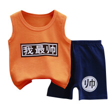Conjunto de shorts sem mangas para bebês e crianças pequenas, laranja, tamanho 0-4T (verão).