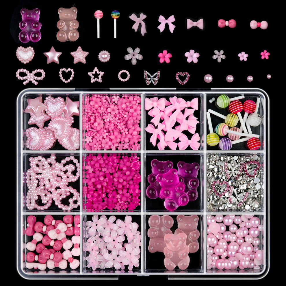 3D Nail Charms Mix Flatback Acrylic 20pcs