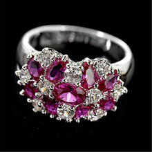 Damenring aus 925er Sterlingsilber mit Zirkonia, Größe 9
