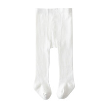 Baby Girls Knitted Cotton Tights Full-Footed Seamless White