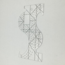 Clear acrylic quilting template ruler for patchwork sewing