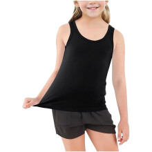 Piger Tanktop Ensfarvet Ærmeløs Camisole Sort 6 År