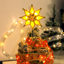 Yellow LED Warm Christmas Tree Star Topper 6.7 inch