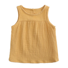 Regata feminina de algodão, cor amarelo-doce, tamanhos 3M-4T.