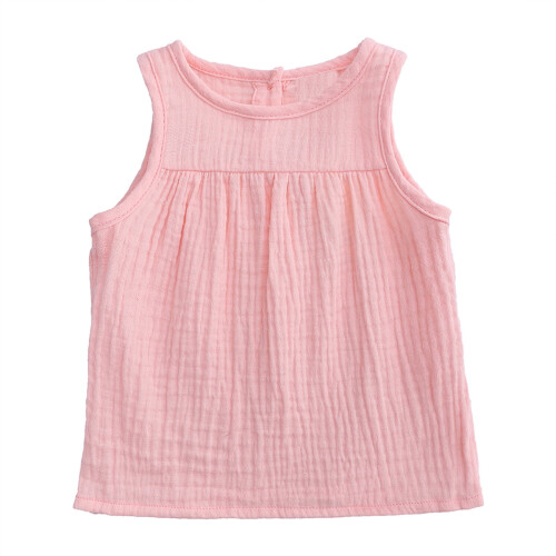 Flicklinne i bomull, sommar, godisrosa, 3M-4T