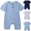 Baby summer romper plain short sleeve 0-24 months blue 1