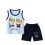 Sett med ermeløs singlet og shorts til smågutter, blått, 3M-5T 1