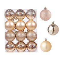 Christmas Tree Balls Beige Shatterproof 24 pcs