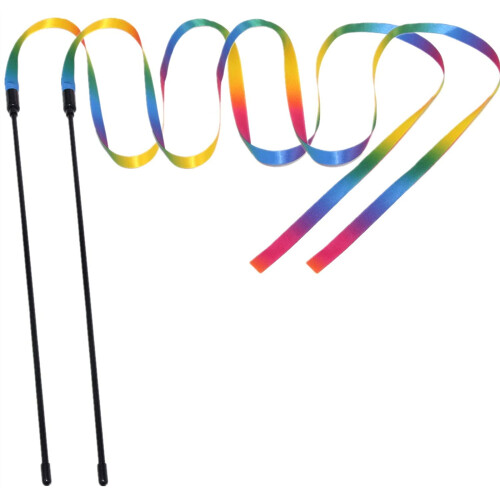 Interactive Cat Toy Rainbow Wand String 1 Pack