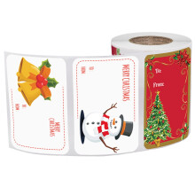 Vianočné nálepky Feltree, roztomilé balenie roliek, 2 rolky, 500 kusov