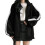 Sweat à capuche zippé oversize uni pour femme 1