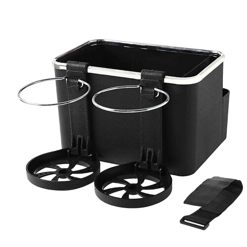 Car Armrest Storage Box with 2 Cup Holders Universal