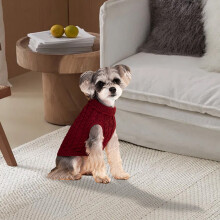 Winter Dog Pullover Sweater, Thick Acrylic Knit, Size L (13.8"), Warm Pet Clothes for English Bulldog & Pug, Cold Weather Protection, Soft Comfort
