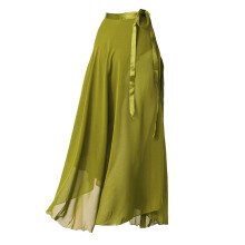Women's elegant ballet skirt sheer long wrap tutu with