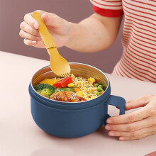 Bol à ramen Qocolhg pour micro-ondes avec couvercle – Compatible micro-ondes, idéal pour la cuisson des nouilles instantanées et des soupes,
