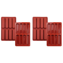 4PCS Finger Biscuit Silicone Mould,8 Cavities Cereal Bars Baking Mould,Chocolate Bar Mold, for Cnady, Bread,Muffin,Soap