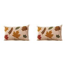 Housse de coussin décorative feuille d'érable, 30 x 50 cm, lot de 2