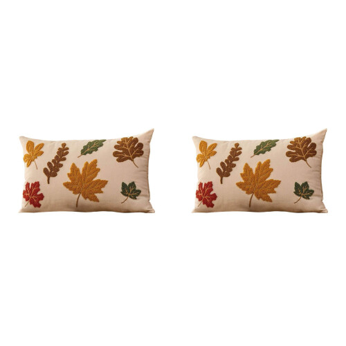 Housse de coussin décorative feuille d'érable, 30 x 50 cm, lot de 2
