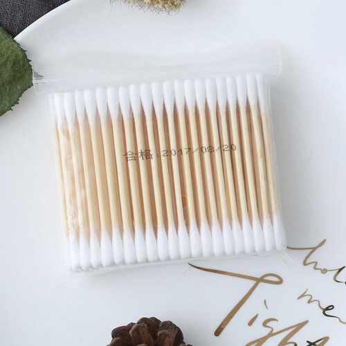 Cotonetes de bambu com ponta dupla, 100 unidades 1