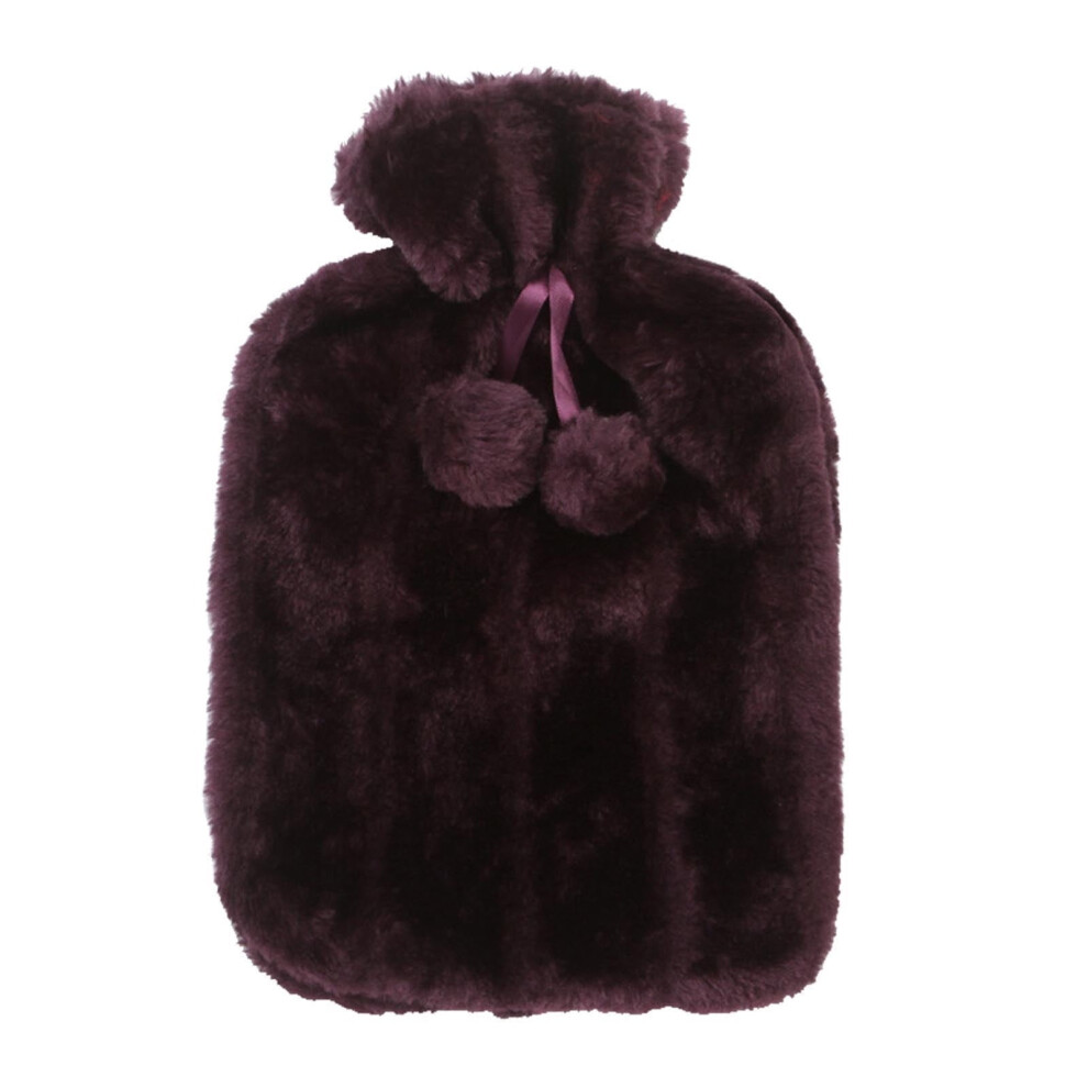 Solacol hot water bottle with plush fleece cover 2L