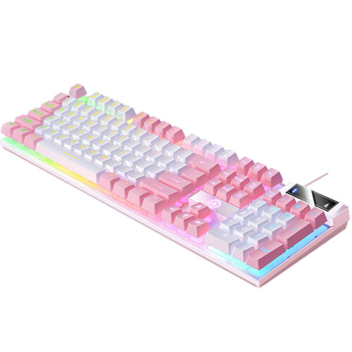 Mechanical Gaming Keyboard USB RGB Backlit White Pink