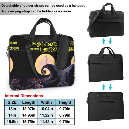 Τσάντα Laptop Nightmare Before Christmas, τσάντα ώμου Messenger για φορητό υπολογιστή ή tablet, κομψό, 2
