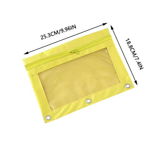 Κασετίνα Oxford Cloth 3-Ring Binder Μεγάλης Χωρητικότητας Κίτρινη 2