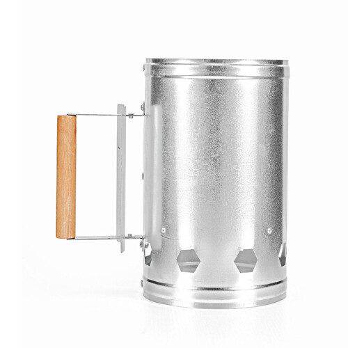 Charcoal Chimney Starter Heavy Duty Silver