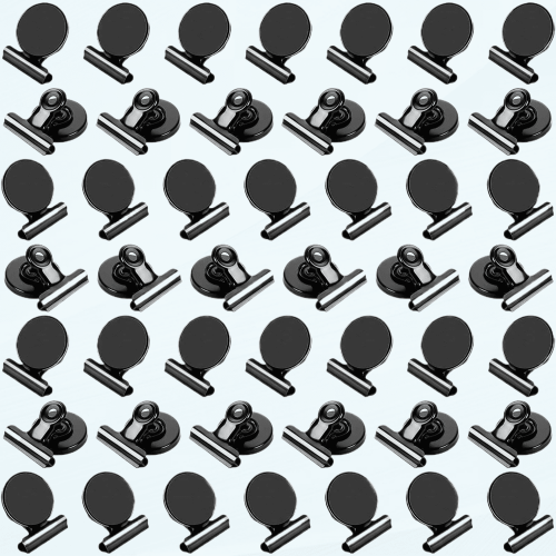 Black Magnetic Clips for Fridge and Whiteboard 50 Pack