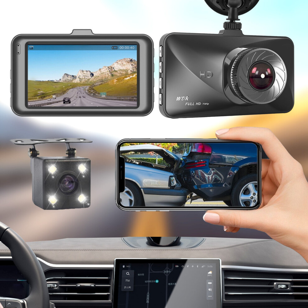Dash Cam Front And Rear 1080P With 32Gb Card 900881931977